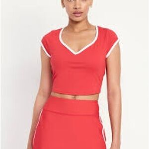 Old Navy Active PowerSoft Ultra Crop Top | Go-Dry | Cherry Tomato | Size XL